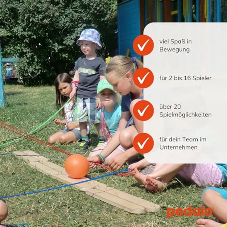 Pedalo Teamspiel-Box Zwei, Wurfspiele mit 8 Wegelementen und variablen Schwierigkeitsgraden, rot/gelb – Bild 2