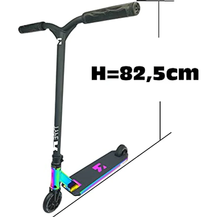 Root Industries R-Type Stunt-Scooter H= 82,5mm Park Trick Tret Roller + Fantic26 Sticker (Rainbow Neochrome) Scooter Aluminium 6061 110mm 3600g Rainbow Neochrome – Bild 4
