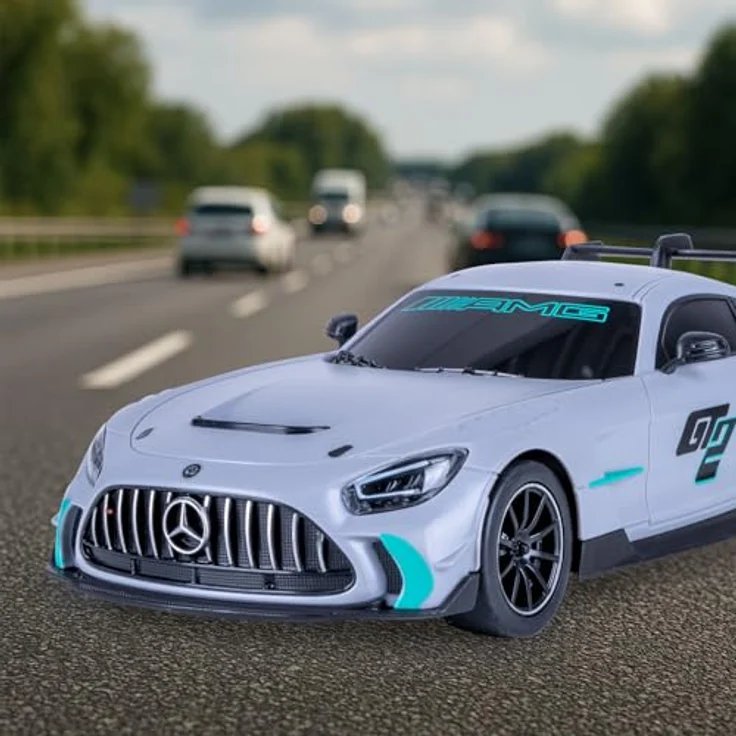 Grau Mercedes-AMG GT2, ferngesteuertes 1:24 Modellauto mit 707 PS und 2,4GHz Fernsteuerung, grau – Bild 6