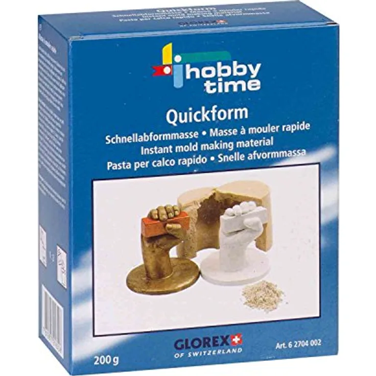Glorex 6 2704 002 - Quickform Schnellabformmasse, 200 g, natürliche Stoffe, ungiftig und hautfreundlich, für Kinder geeignet