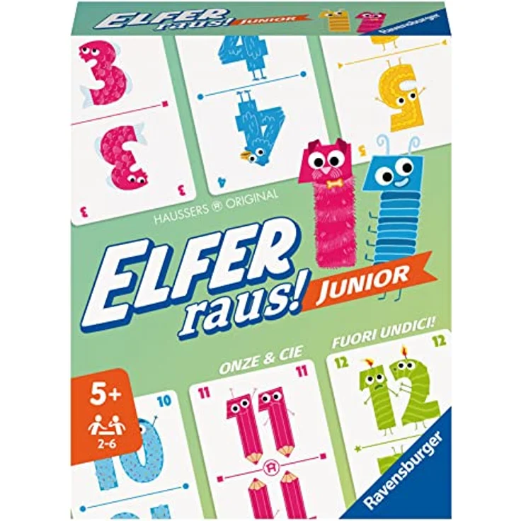 Ravensburger - 20947 Elfer Raus! Junior - Kartenspiel 2 - 6 Spieler, Spiel ab 5 Jahren für Kinder und Erwachsene, Zahlen – Bild 2