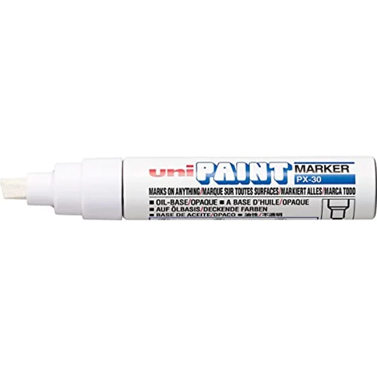 uni-ball 182201 - Lackmarker Paint PX-30 mit Keilspitze, weiß – Bild 2
