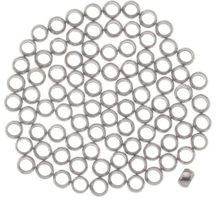 Glorex Quetschperlen 3 mm silberfarben ca. 35 Stück, für Schmuckbasteln geeignet