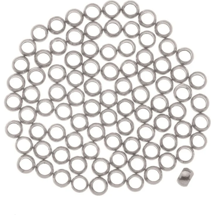 Glorex Quetschperlen 3 mm silberfarben ca. 35 Stück, für Schmuckbasteln geeignet