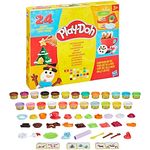 Hasbro Play-Doh Holiday Adventskalender, 24 Überraschungsgeschenke mit Play-Doh-Dosen und Zubehör