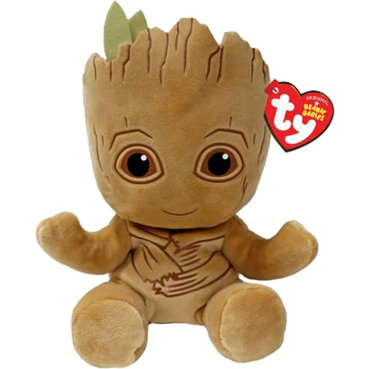 TY Groot Marvel Avengers Beanie Babies Regular, Lizenziertes Beanie Baby Weichplüsch Spielzeug, Sammlerstück Kuscheliger Plüschteddy