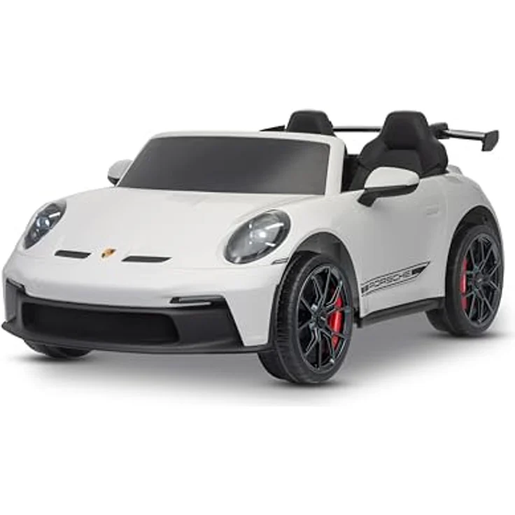 Beneo Motors Elektrisches Kinderauto Porsche 911 GT3, 24V mit 4x4-Antrieb, zwei Sitzen, 2,4-GHz-Fernbedienung, USB/AUX-Eingang, 200W-Motoren, Federung, Lithium-Batterie, LED-Leuchten, weiß – Bild 1