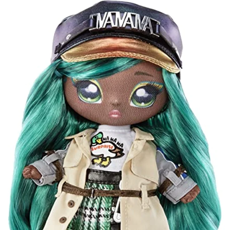 Na Na Na Surprise Glam Serie 2 - MALLORY DUCKINGTON - Von Enten inspirierte, weiche Plüschpuppe mit grünem Haar und Metallic-Tier-Clip-On-Tasche - Zum Sammeln - Tolles Geschenk für Kinder ab 5 Jahren – Bild 3