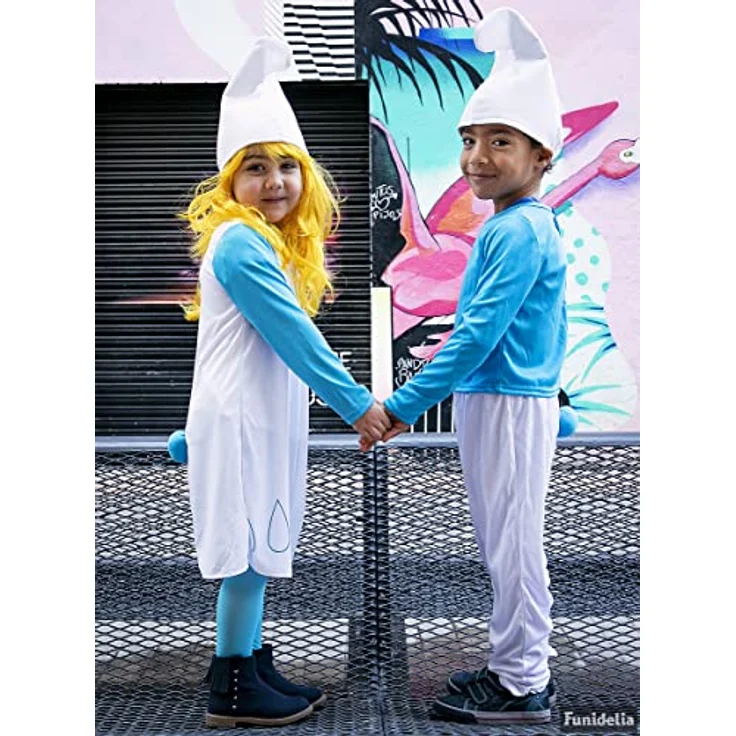 Funidelia Schlumpfine Kostüm für Mädchen The Smurfs, Größe 7-9 Jahre, Blaues Zeichentrickfilm Kostüm – Bild 5