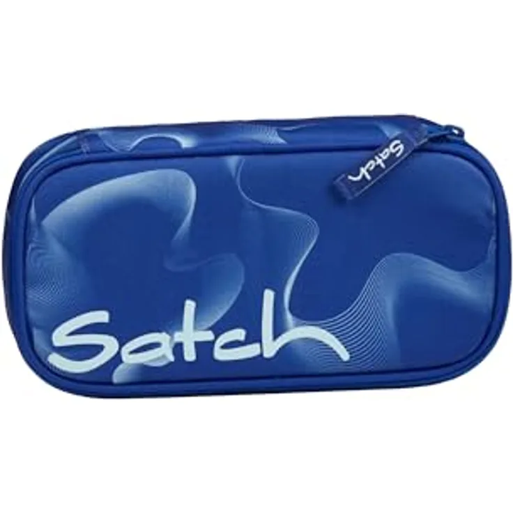 satch Schlamperbox extra groß inkl. Trennfach Reißverschlussfach Stiftehalter Geodreieck Sichtfenster für Stundenplan Vibrant Blue - Blau Federmäppchen