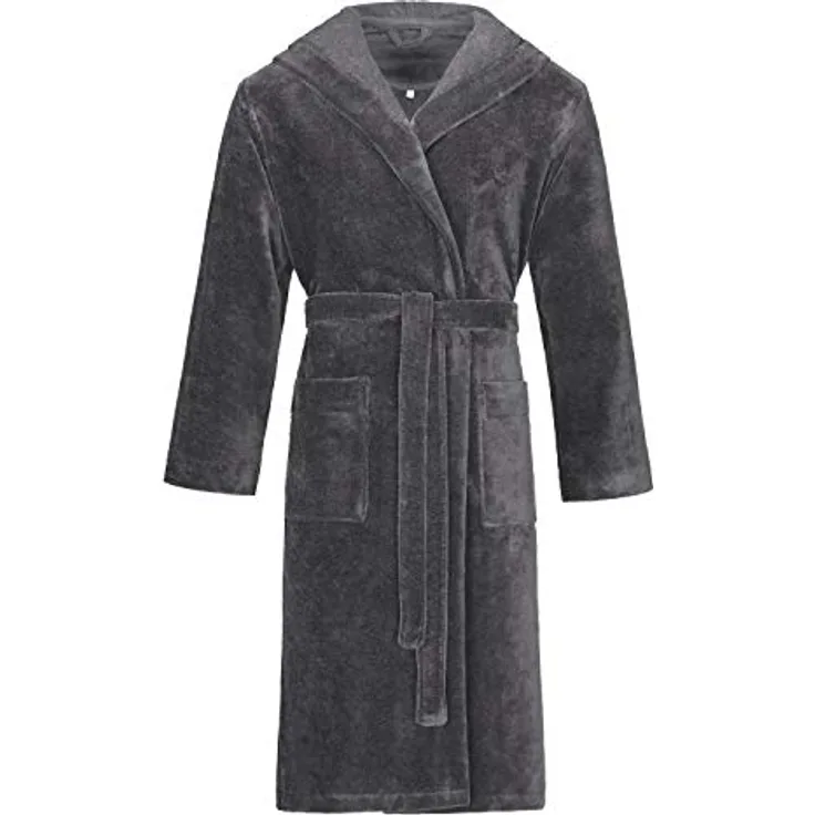 Bugatti Roberto, Kapuzen-Bademantel für Herren aus Microfaser, graphit, 50% Baumwolle, 50% Polyester