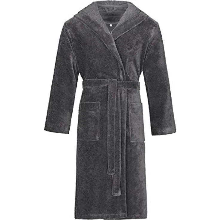 Bugatti Roberto, Kapuzen-Bademantel für Herren aus Microfaser, graphit, 50% Baumwolle, 50% Polyester – Bild 1