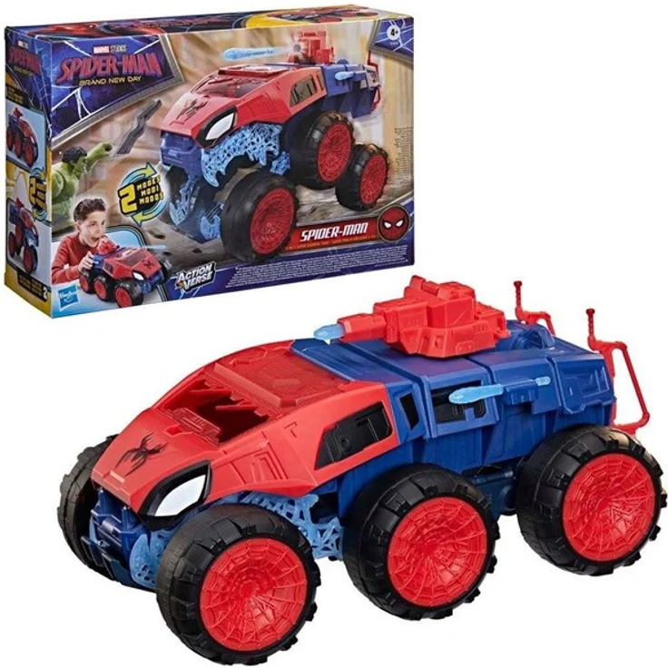 Spider-Man Spider-Man Movie Armored Vehicle, 2-in-1 Super Chompin' Tank mit Projektil-Abschussfunktion und Cockpit für 2 ActionVerse-Figuren – Bild 10