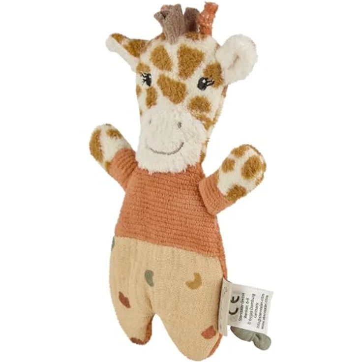 Sterntaler Knistertier Giraffe Kaya, Kuscheltier aus softem Musselin und Cordstoff, für Babys zum Kuscheln und Entdecken, mattgelb – Bild 1