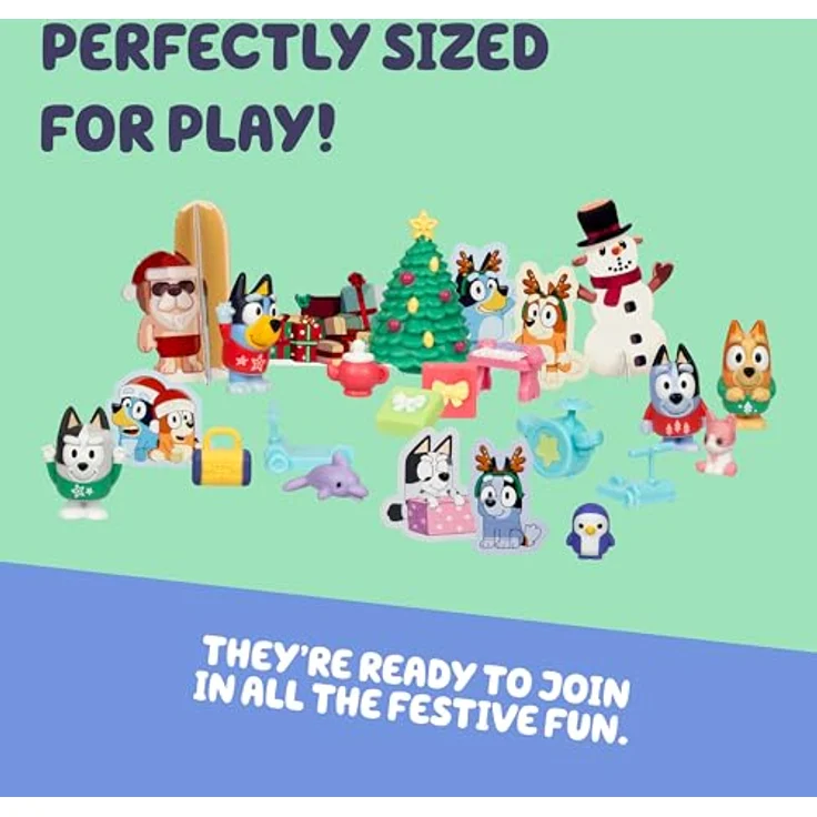 BlueY Blueys Adventskalender mit 4 Mini-Figuren und 12 Zubehörteilen, Adventsüberraschung für die Weihnachtszeit – Bild 5