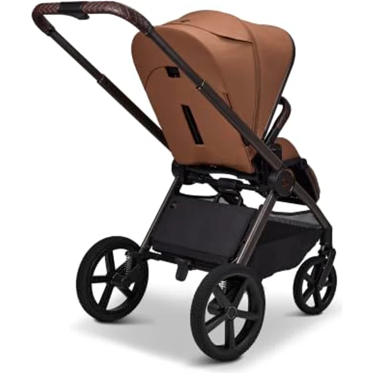 Moon Gio Fold Kombikinderwagen / 2in1 Kinderwagen mit faltbarer Babywanne, Cognac – Bild 4