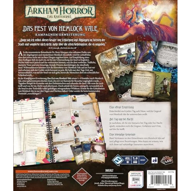 Fantasy Flight Games Arkham Horror: LCG – Das Fest von Hemlock Vale Kampagnen-Erweiterung, Expertenspiel, Kartenspiel, 1-4 Spieler, Deutsch – Bild 4