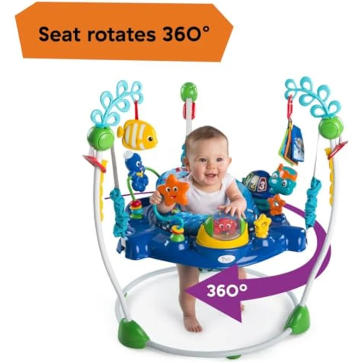 Baby Einstein, Neptune's Ocean Discovery Spring- und Spielcenter mit abnehmbare Spielzeuge, 360° drehba Hopser, Höhenverstellbar, Spricht 3 Sprachen, Babyspielzeug ab 6 Monaten – Bild 5