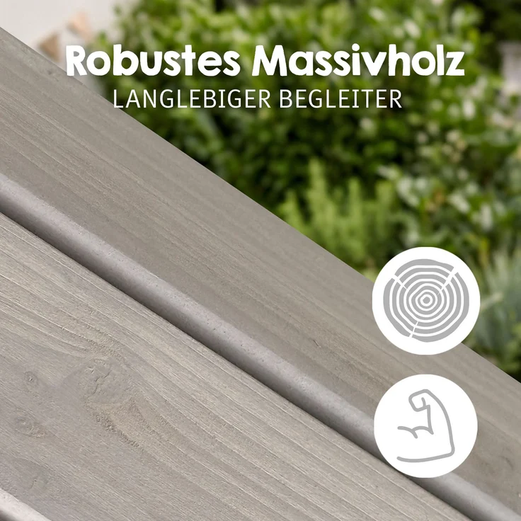 roba Outdoorpferd aus Massivholz - Wetterfestes Holzpferd für den Garten - Voltigierpferd zum Reiten, Klettern und Turnen - Holzspielgerät - Grau lasiert – Bild 4