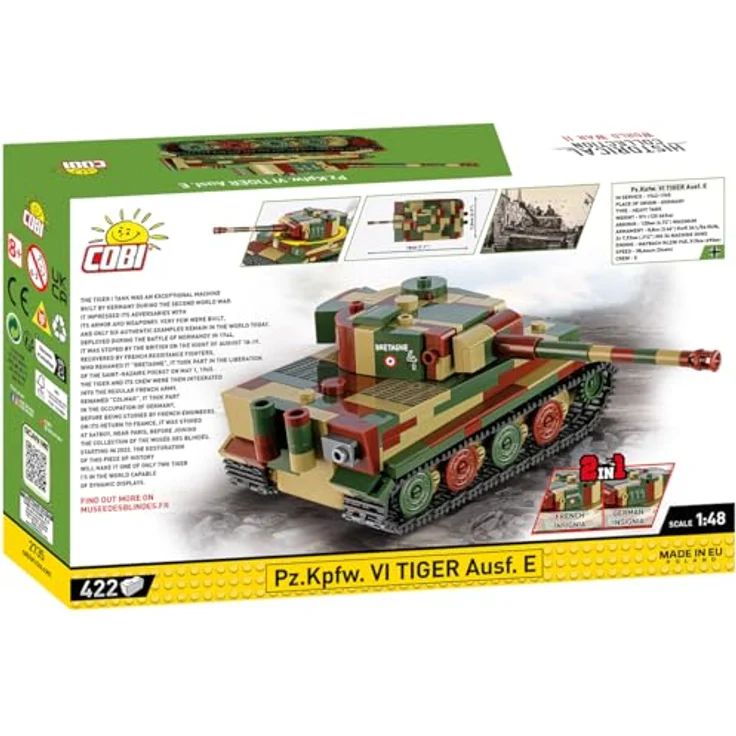 Cobi H.C. WWII P.Z.KPFW VI Tiger Ausf. E, Modellbausatz mit 422 Teile für kreative Bastler ab 8 Jahren – Bild 3