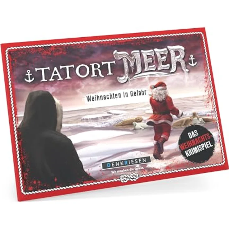 DENKRIESEN Tatort Meer - Weihnachten in Gefahr, Krimispiel für 1-5 Spieler, ab 14 Jahren, spannendes Detektivspiel für Spieleabende