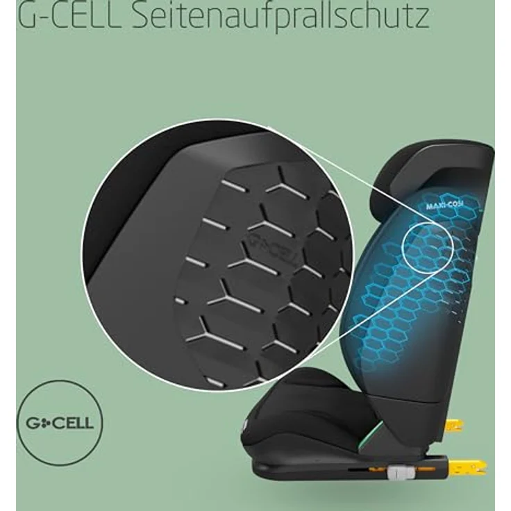 Maxi-Cosi RodiFix S Comfort i-Size, verstellbarer Kindersitz mit ISOFIX, 3 Liegepositionen, G-CELL und AirProtect Schutz, Authentic Black – Bild 4