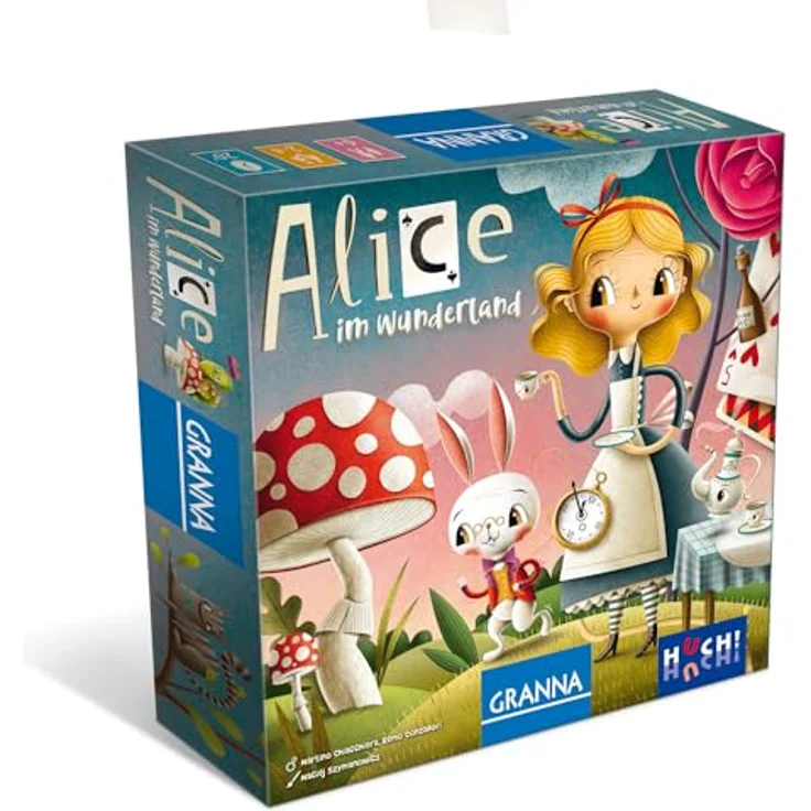 HUCH! Alice im Wunderland Kinderspiel, strategisches Familienspiel für 2-4 Spieler ab 6 Jahren, mit zauberhaftem Material und liebevoll illustrierten Details – Bild 1