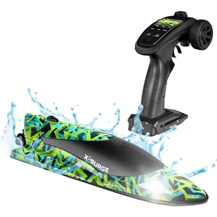 Overmax RC-Boot X-SURGE, Komplettset mit 2000W, 2 Akkus, Automatischer Drehung, 35 km/h, LED-Beleuchtung – Bild 1