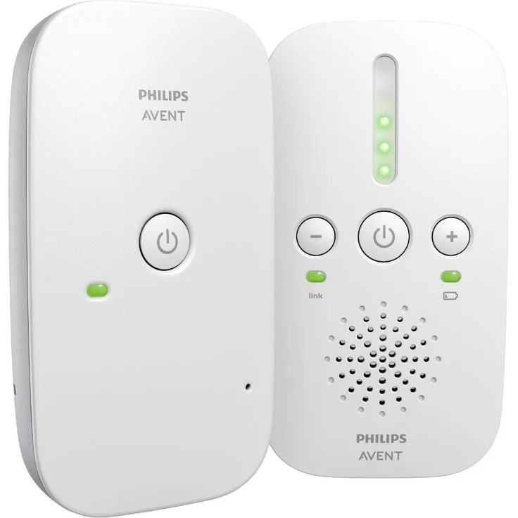 Philips AVENT Audio Monitors SCD502/26, DECT-Babyphone mit 120 Kanälen, Reichweite bis 300 m, Weiß