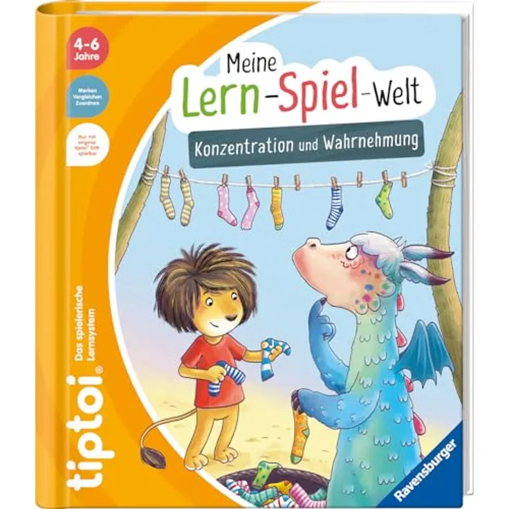 Ravensburger tiptoi® Meine Lern-Spiel-Welt: Konzentration und Wahrnehmung, Lernbuch für Kinder ab 4 Jahren, 16 Seiten