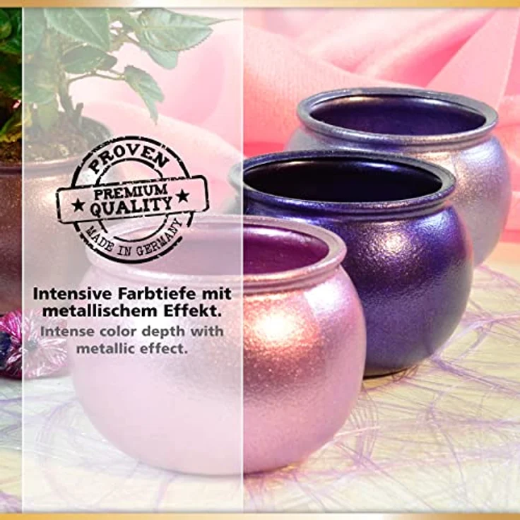 Viva Decor Maya Gold Metallglanzfarbe, 50 ml, Champagner rose, kratzfest und wetterfest für alle Oberflächen – Bild 3