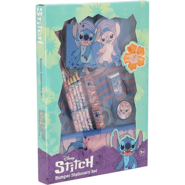 Lilo & Stitch Kreativset, Mehrfarbiges Schreibset für Schule mit bunten Stiften und fröhlichem Design