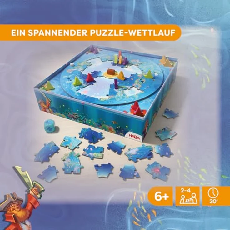 HABA Game Meets Puzzle – Ocean Twist, Brettspiel zum Puzzeln und Schatzsuchen – Bild 3