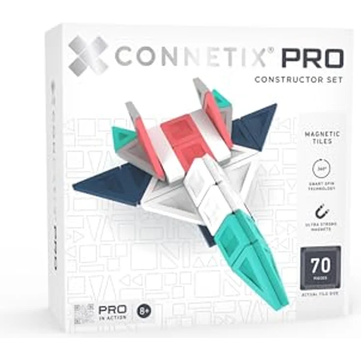 Connetix PRO Constructor Set, Magnetbaukasten mit 70 Teilen für kreatives 3D-Konstruieren mit starken Magneten und langlebigen ABS-Bausteinen – Bild 1