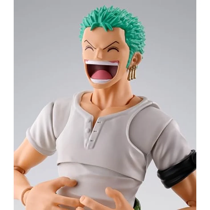 Bandai Tamashii Nations One Piece S.H.Figuarts Roronoa Zoro Romance Dawn-Version, detailreiche Actionfigur, 15 cm, inkl. Zubehör – Bild 10