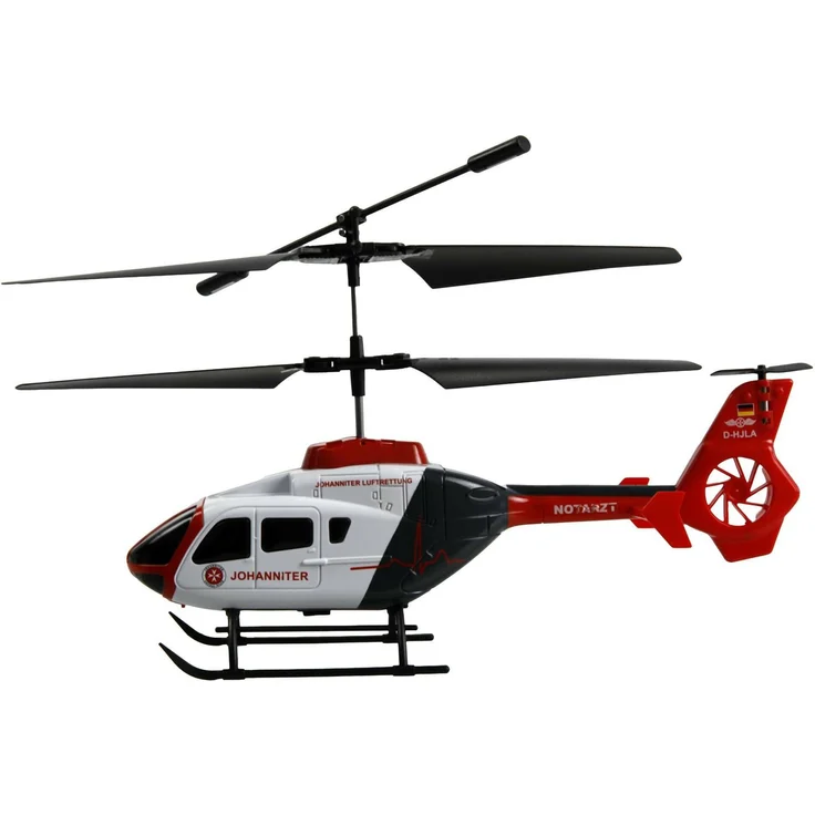 Amewi EC135 CX Johanniter, Koaxial Hubschrauber 3-Kanal RTF mit Auto-Start, zwei Geschwindigkeitsstufen und robuster Bauweise