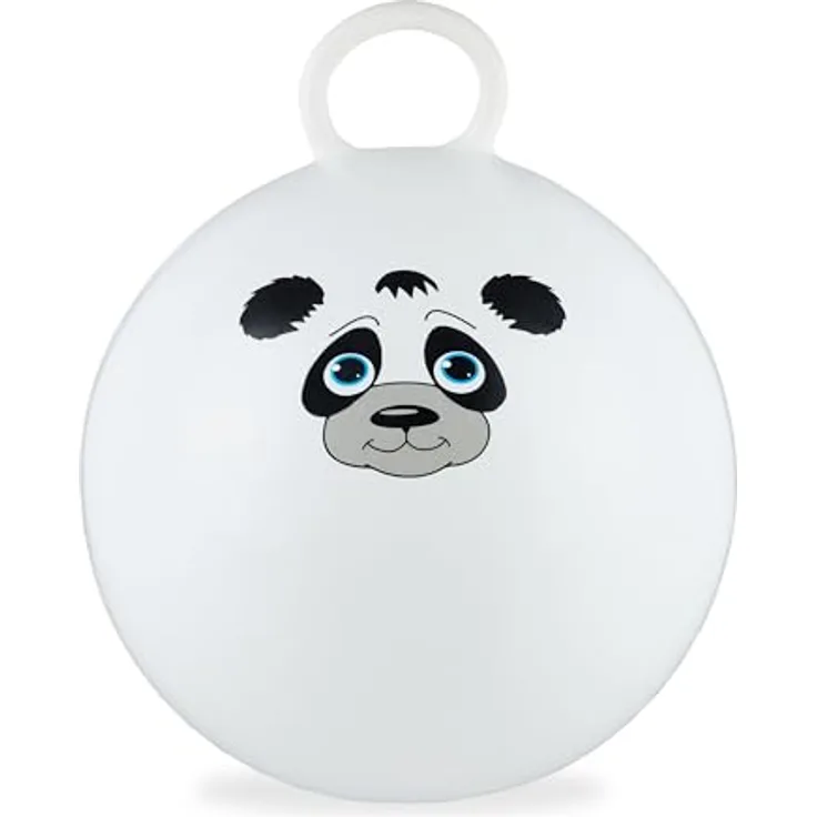 relaxdays Hüpfball für Kinder mit Tiermotiv, Panda, ca. 55 cm, PVC, phthalatfrei, für drinnen und draußen, max. Traglast 150 kg