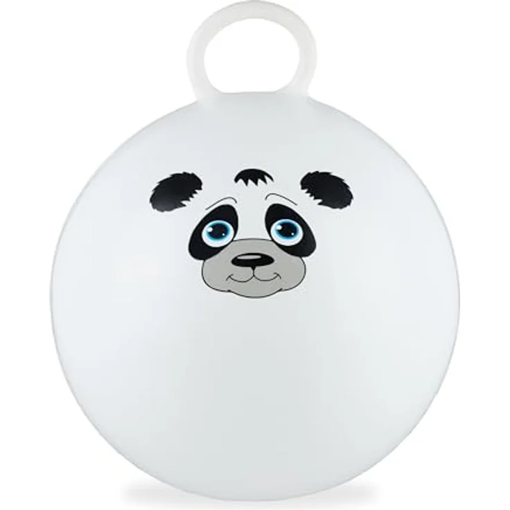 relaxdays Hüpfball für Kinder mit Tiermotiv, Panda, ca. 55 cm, PVC, phthalatfrei, für drinnen und draußen, max. Traglast 150 kg – Bild 1