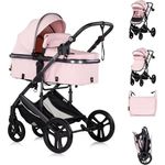 Chipolino Kinderwagen 2 in 1 Amore Getränkehalter Wickeltasche Fußabdeckung Korb, Farbe: pink