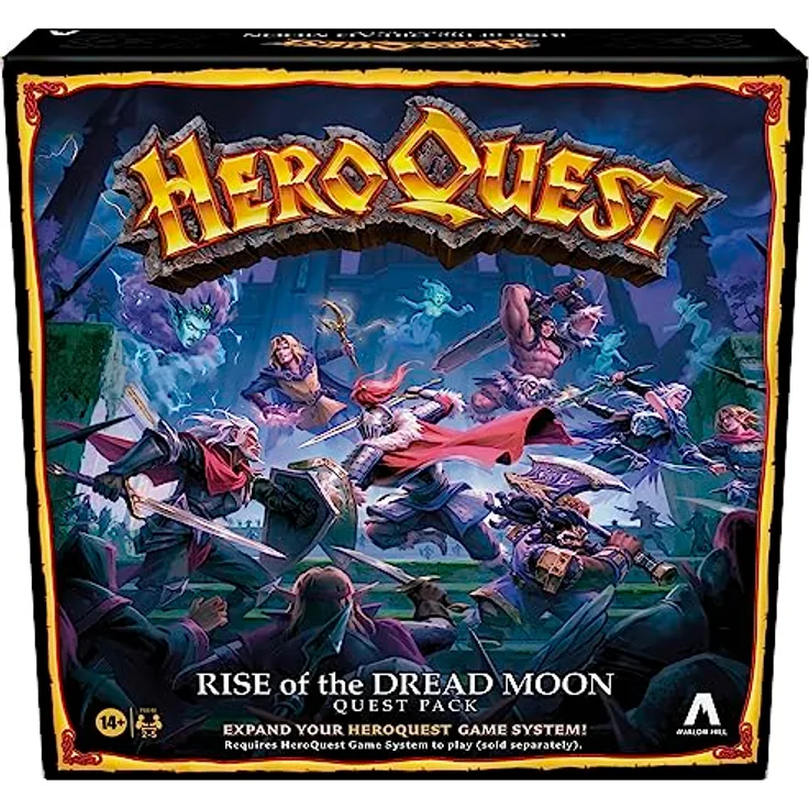 Avalon Hill F6646 Rise of The Dread Moon Quest Pack, benötigt HeroQuest Spielsystem zum Spielen, Rollenspiele, Mehrfarbig, M