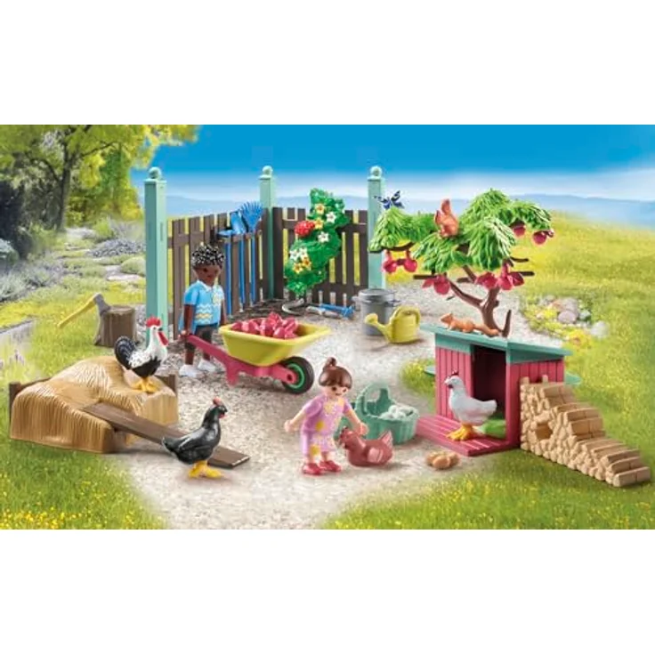 PLAYMOBIL 71510 Kleine Hühnerfarm im Tiny House Garten Spielset, Mehrfarbig, nachhaltig aus über 80% recycelten Materialien – Bild 3