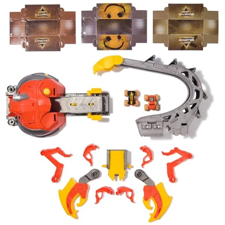 Monster Jam El Toro Loco Venom Velocity Scorpion, Spielset mit 2 Druckguss-Trucks und verstellbarer Rampe, Maßstab 1:87 – Bild 8