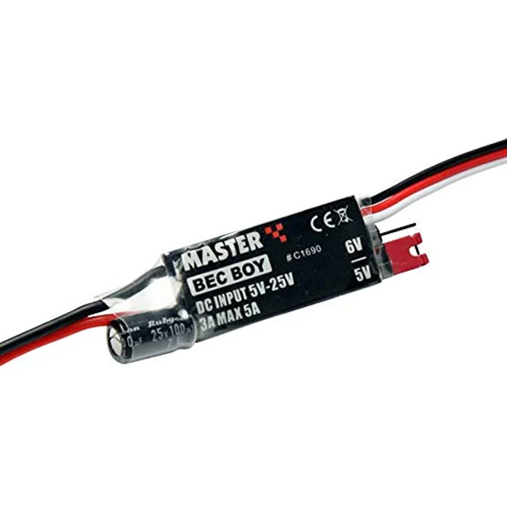 Master BEC Boy BEC-Spannungsregler 5-25V, 3A mit einstellbarer Ausgangsspannung 5V/6V, 10g leicht – Bild 1