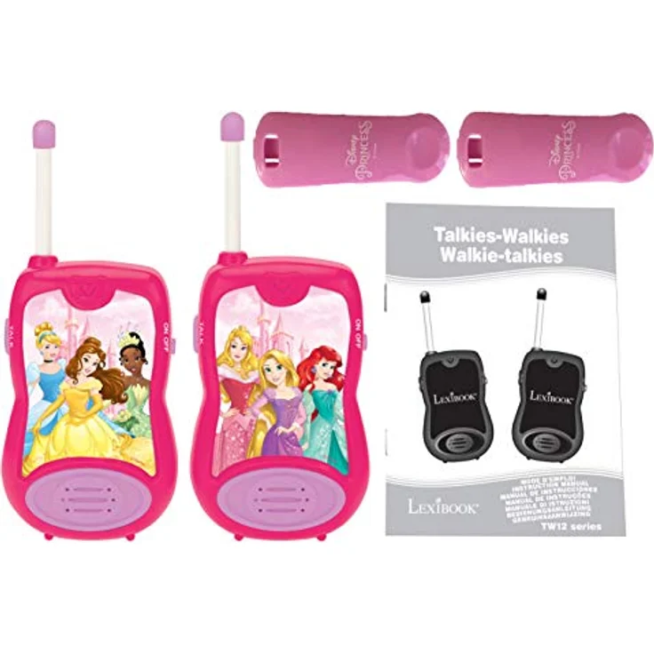 Lexibook TW12DP Princess Prinzessinen Disney Prinzessinnen Cinderella Rapunzel Ariel Walkie-Talkies, Spielspielzeug Kommunikation Kind Mädchen, Gürtelclip, batteriebetrieben, pink – Bild 2