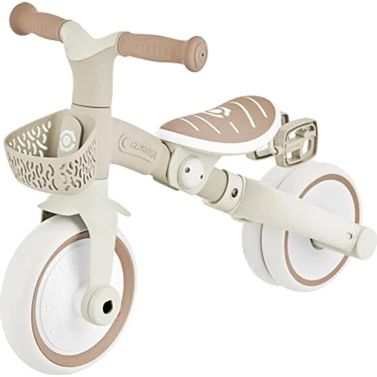 GLOBBER Learning Trike 3in1 Plus, Dreirad und Laufrad für Kinder, höhenverstellbarer TPR-Sattel, 8/7 Zoll, Taupe – Bild 4