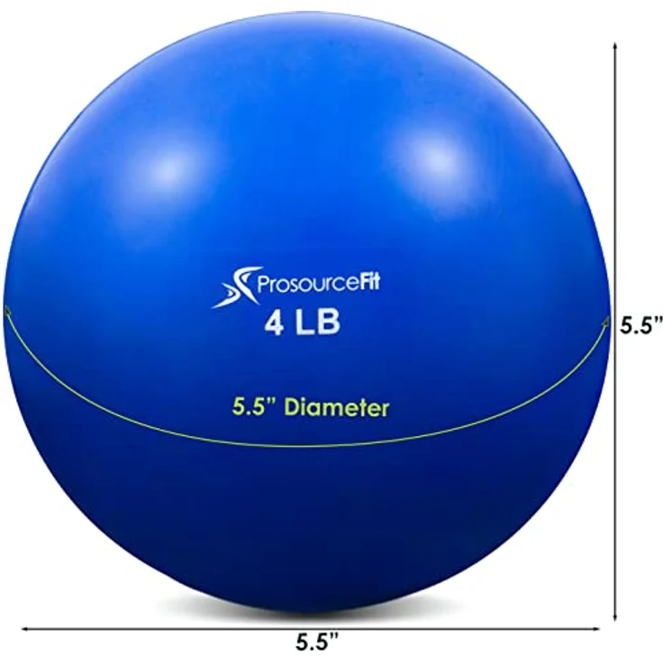 ProsourceFit Gewichtete Trainingsbälle für Pilates, Yoga, Krafttraining und Physiotherapie, 1,8 kg, blau, ps-222-smb-1,8 kg – Bild 2
