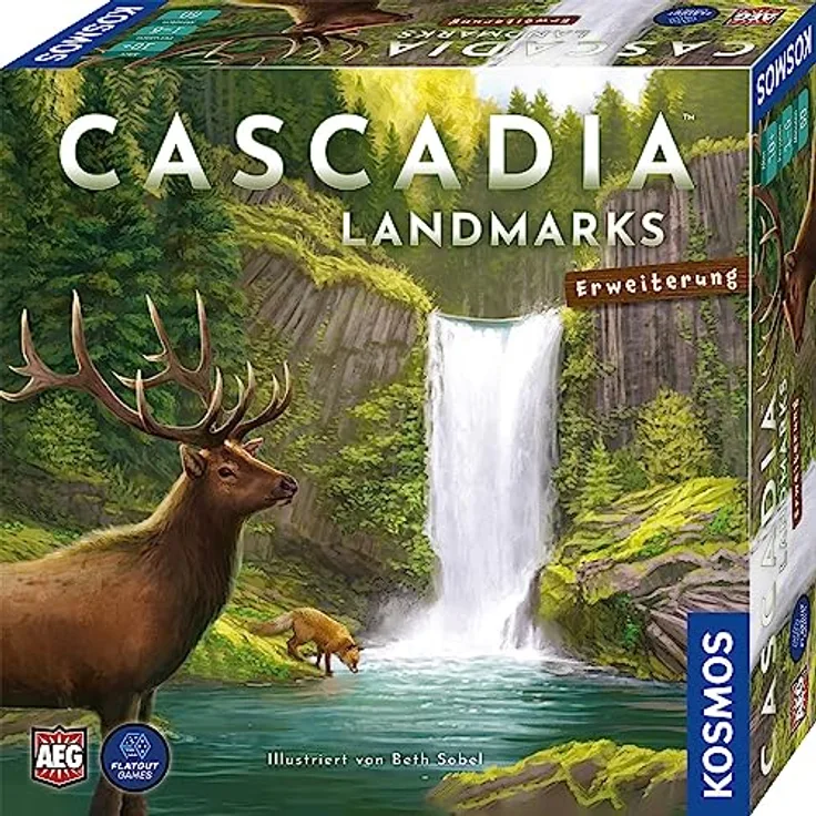 Kosmos 683955 Cascadia - Landmarks, Erweiterung zum Spiel des Jahres 2022, Ergänzung für 5-6 Personen und Erweiterung in Einer Box, Brettspiel für 2-6 Personen ab 10 Jahren