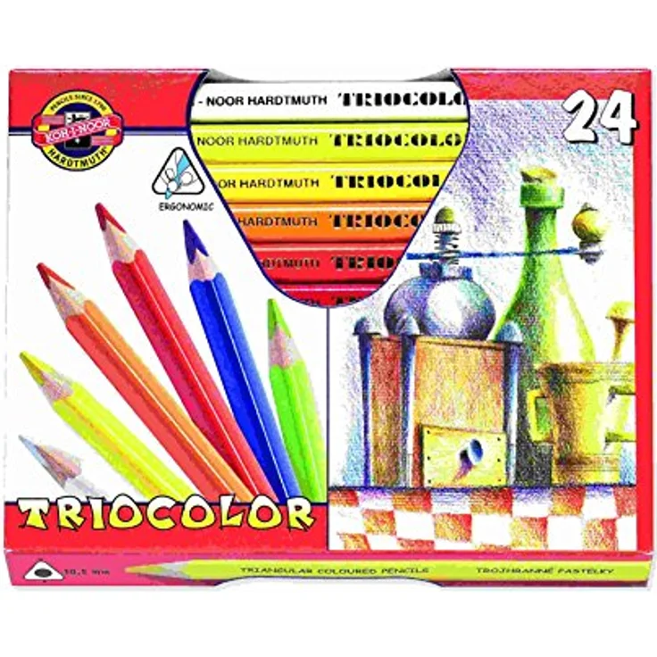 KOH-I-NOOR Triocolor Jumbo Dreieckige Farbstifte 24er Set
