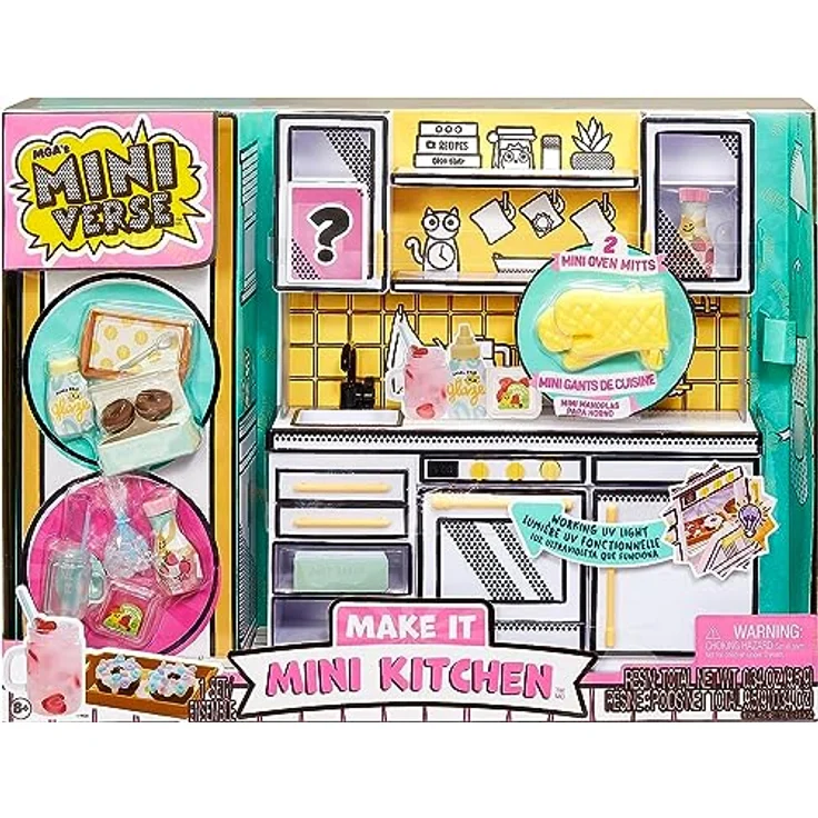 MGA's Miniverse Make It Mini Kitchen - DIY-Küchenspielset mit UV-Licht, Geheimrezept, Kunststoffspiel und Mini-Ofenhandschuhen - nicht essbar - erfordert Batterien - geeignet für Kinder ab 8 Jahren – Bild 1