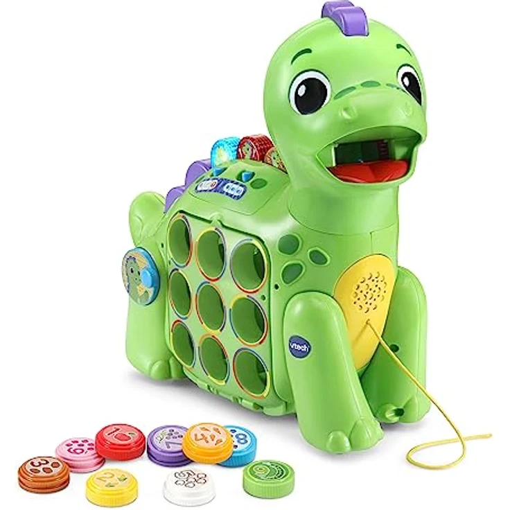 VTech Baby Zähl-mit-Mir-Dino, Interaktiver Lern-Dinosaurier mit 9 bunten Talern, spricht und singt für Kinder von 1,5-4 Jahren – Bild 1